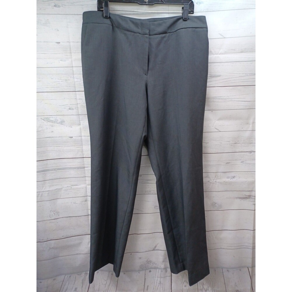 Edwards Ladies Business Casual Flat Front Chino Pants Gray 8525079 Sz 16 - 31